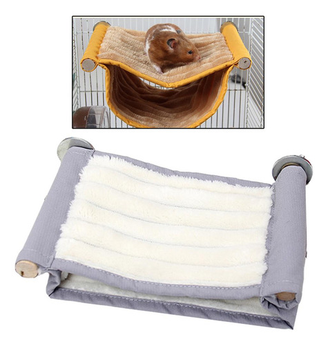 Felpa Hamster Hamaca Colgante Cama Columpio Doble Capa Gris