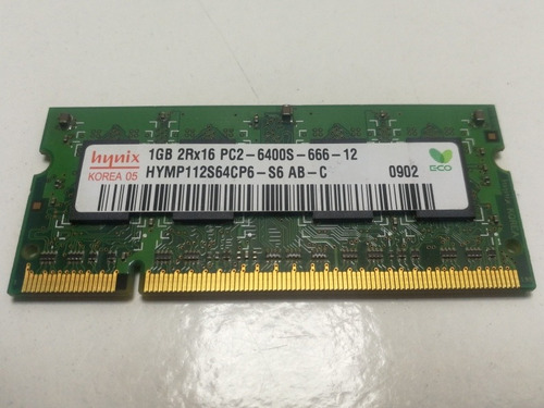 Memoria Ram Hynix Ddr2, 1 Gb 800 Mhz Para Notebook (Usado)
