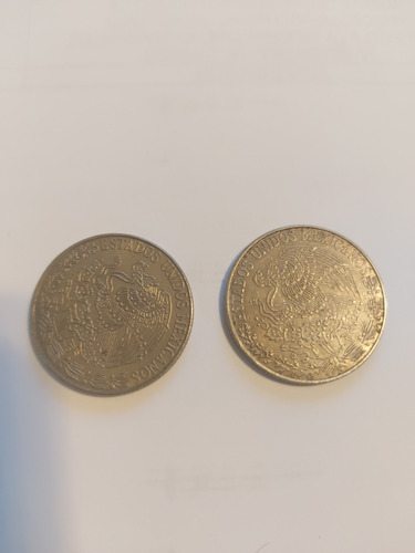 2 Monedas De 50 Centavos 1980 , Cuahutemoc 