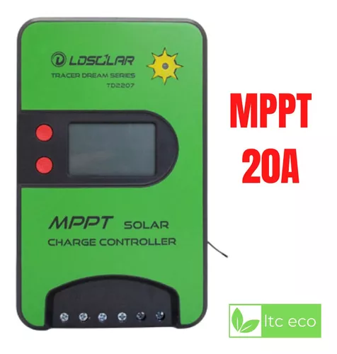 Regulador controlador de carga MPPT 20A paneles solares