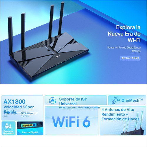 Router Gigabit Wifi 6 Dual Band Ax1800, Tp-link Archer Ax23