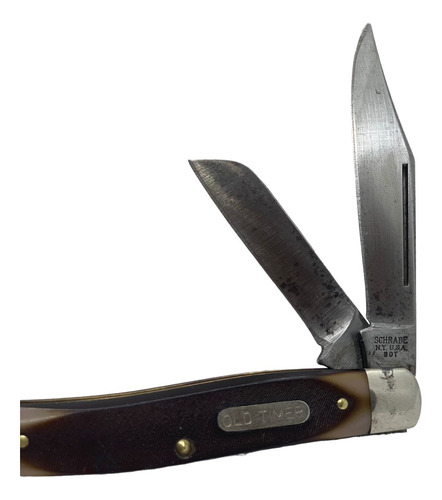 Navaja Plegable Vintage Schrade Old Timer 8ot Senior Mango Café
