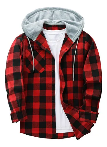 Camisa de cuadros con gorro hotsell