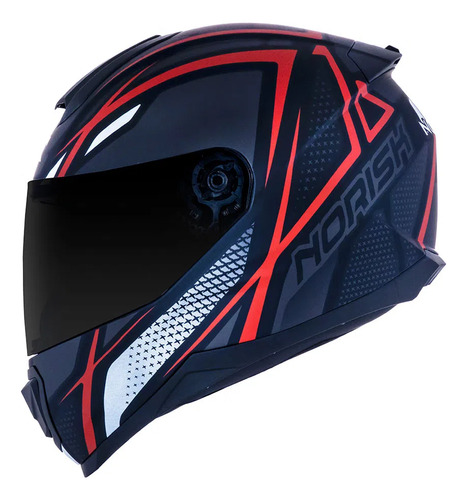 Capacete Norisk Preto Vermelho Fosco Razor Ninja Moto