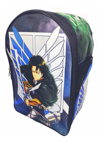 Shingeki No Kyojin Mochila Backpack Levi Ackerman Escudo