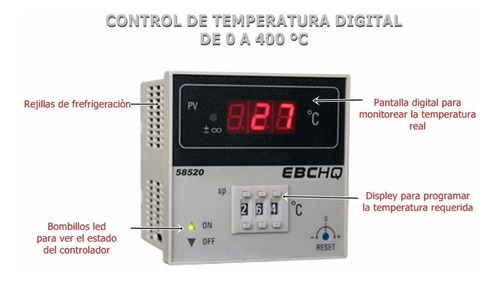Control De Temperatura Digital, Pirometro De 0 A 400 Grados