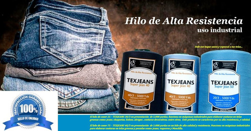 Hilo Texjean 20/3 Para Jeans De 5000 Yardas, (pack 2 Und)