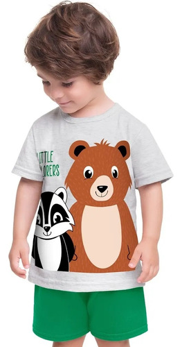 Conjunto Infantil Menino Verão Camiseta E Bermuda Kyly 1