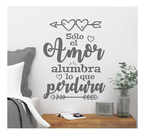 Vinilo Decorativo Adhesivo Dormitorio Amor Felicidad