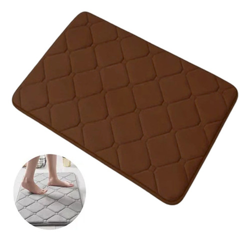 Tapete Baño Ultra Suave Alfombra Baño Absorbente Memory Foam Marrón