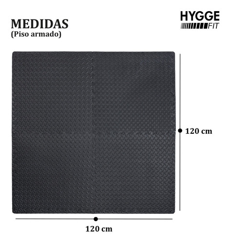 Imagen 8 de 10 de Pack X4 Piso Goma Eva Encastrable C/bordes 60x60cm 10mm Gym