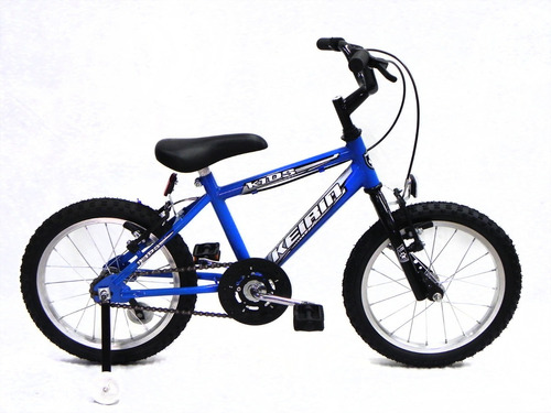 Bicicleta Para Chicos Rodado 14 3 A 5 Años Azul + Rueditas
