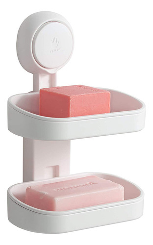 W Soporte De Jabón Con Ventosa De Doble Capa Para Baño Y.