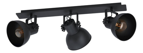 Foco Soprepuesto Barnstaple acero negro L750 3X28W E27 Cod.43433
