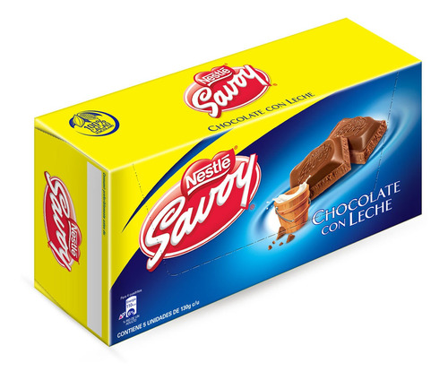 Imagen 1 de 1 de Savoy® Chocolate Con Leche® - Caja De 5 Unidades De 130g