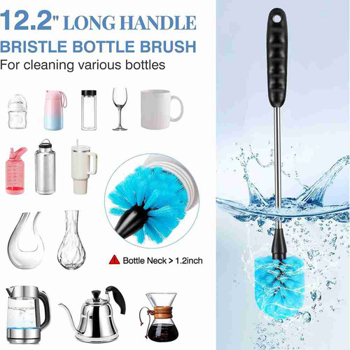 Juego De Botellas De Agua, Cepillo De Mango Largo Para Botel