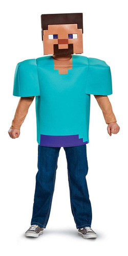 Disfraz De Steve Minecraft Talla Large(10-12) Para Niño-