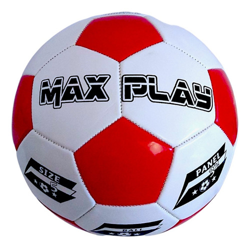 Pelota De Fútbol Número 5 Max Play Color Rojo y blanco