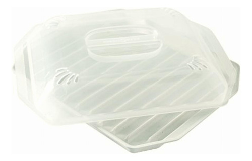 Nordic Ware Bacon Rack Con Tapa 10.25 X 20 X 2 Inch, Blanco