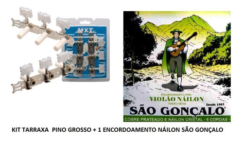 Kit 1 Tarraxa Pino Grosso + 1 Encordoamento  São Gonçalo