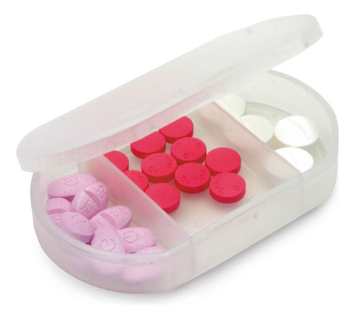 Porta Comprimidos Com 3 Divisórias Pill Topget Cor Branco
