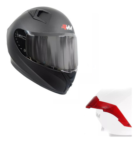 Casco Rmm Cerrado Con Aleron Ecer2205 Dot Negro + Spoiler