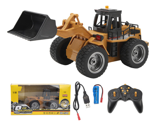 Topadora Pushdozer De 9 Canales De Aleación 1:18 De 2,4 Ghz
