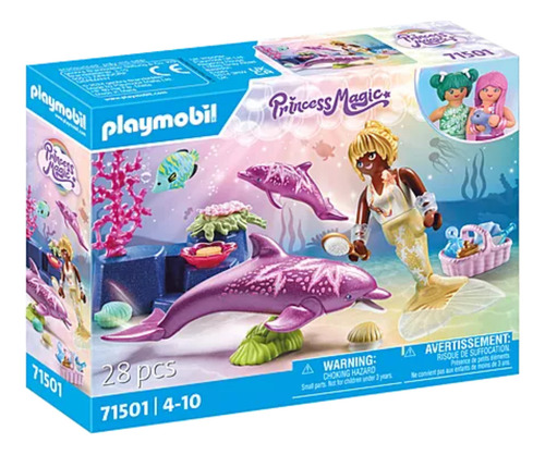 Figuras para Armar Princess Magic Sirena Con Delfines 28 Pcs Playmobil