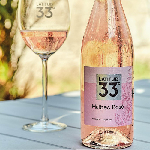 Kit 06 Un. Vinho Argentino Rosé Seco Latitud 33 Malbec 750ml