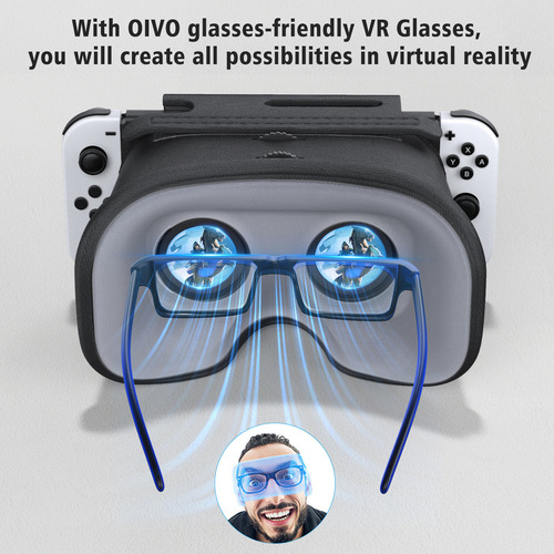 Lentes De Realidad Virtual Oivo Para Nintendo Switch Oled VR Glasses color negro