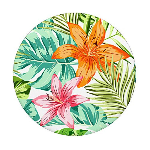 Flores Silvestres Tropicales De Color Rosa Anaranjado, Hojas