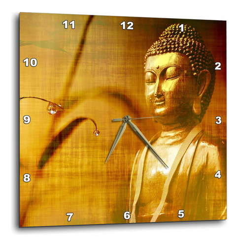 3drose Reloj De Pared De Buda Dorado Con Asia Bamboo Zen Yog