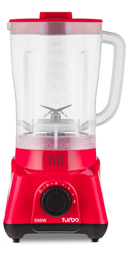 Liquidificador Turbo 2,1l 2 Vel 550w 220v Vm Multihome Lq554 Cor Rojo