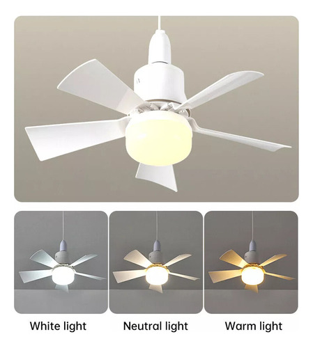 Socket Fan Light Con Luz Y Mando A Distancia De Silencio