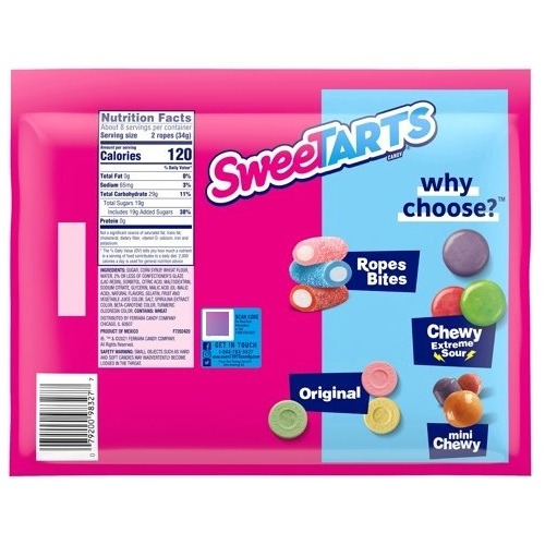Sweetarts Soft & Chewy Ropes Twisted Rainbow Punch 255g