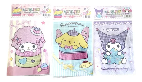 Kit 6 Pinturas Diamante 5d Diy Kawaii Kuromi Melody Y Amigos