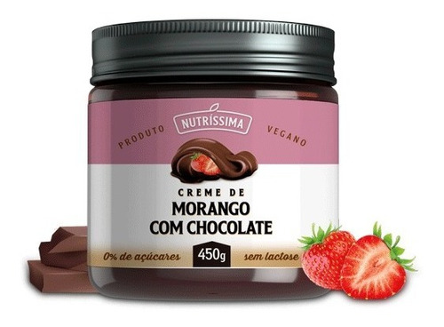 Pasta De Castanha Morango E Chocolate Vegana 450g Nutríssima