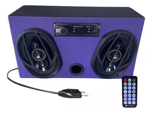 Caixa Bob Amplificada Radio Bluetooth Usb Residencial Falantes 6x9