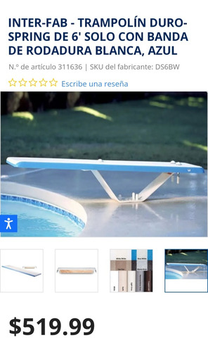 Trampolín De Fibra De Vidrio Para Piscinas 