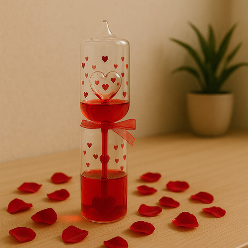 Termômetro Do Amor Ampulheta Química Com Corações Decorativo