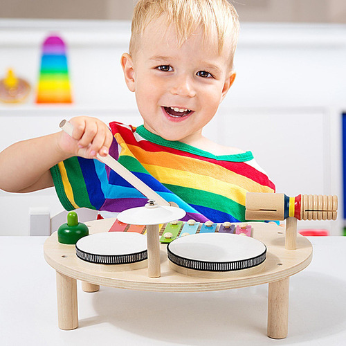 Juguete De Tambor De Madera Para Niños Pequeños Juego De Tam