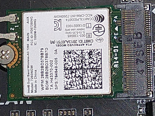 Tarjeta Intel Doble Banda Wifi-ac 7260ngw