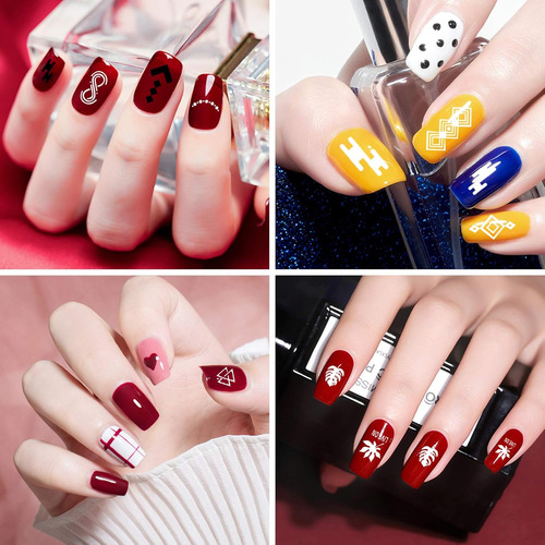 Kit De Estampador De Uñas De Gel, Esmalte De Uñas De 7 Color