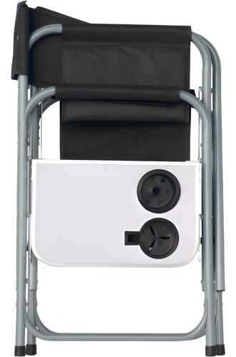 Silla Negra De Playa Con Mesa Plegable