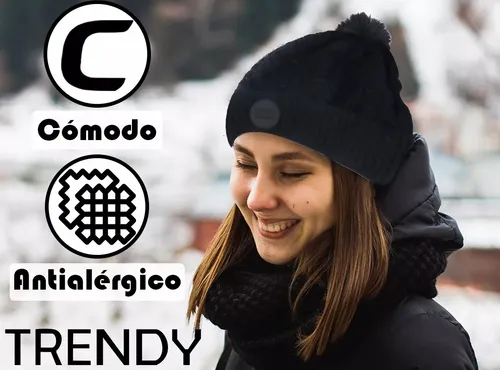 Gorro De Lana Trendy Original C pomp n Tejido Mujer Invierno