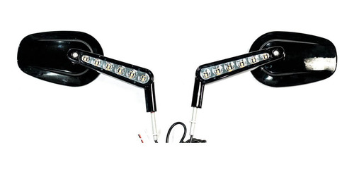 Espejos Con Direccional Led Negros Para Harley Davidson