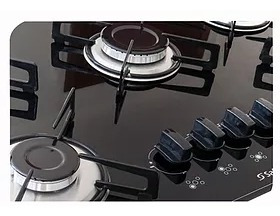Imagem 3 de 7 de Fogao Cooktop 5 Bocas Gás Semplice Certificado Bivolt Preto
