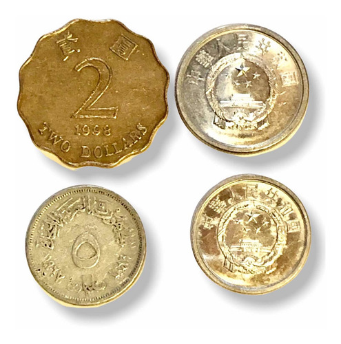 4 Monedas Asiáticas China, Hong Kong Y Pakistán? (Usado)