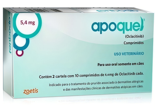 Apoquel 5,4mg Zoetis Para Cães 20 Comprimidos