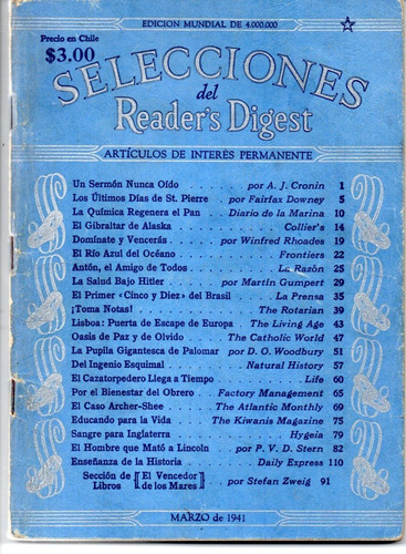 Selecciones Del Reader´s Digest Nº4 Marzo 1941